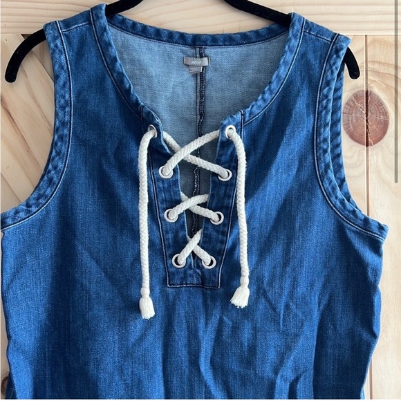 Aerie size medium Chambray drop hem dress - Picture 3 of 5